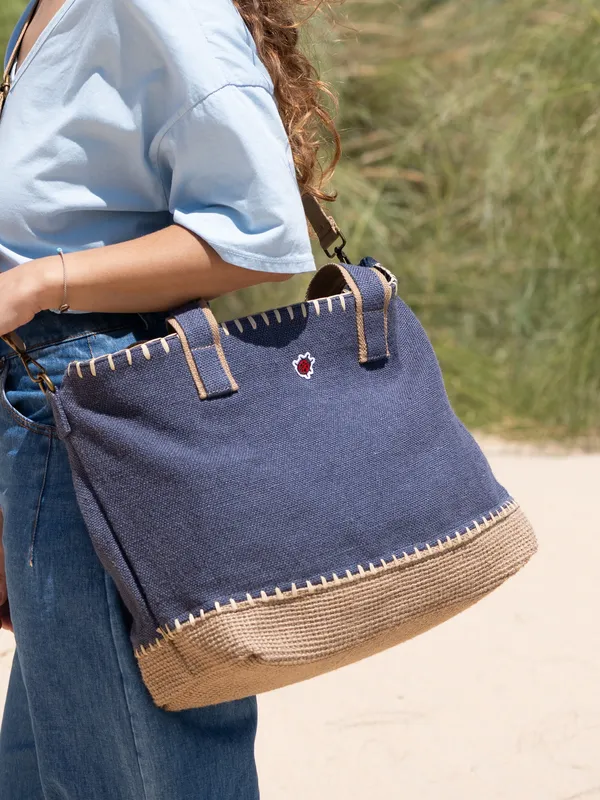 Tote Raíz de Yute Azul