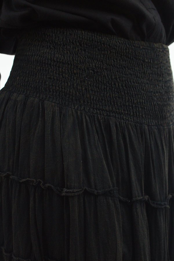 Falda larga con vuelo escalonado negro - Imagen 5