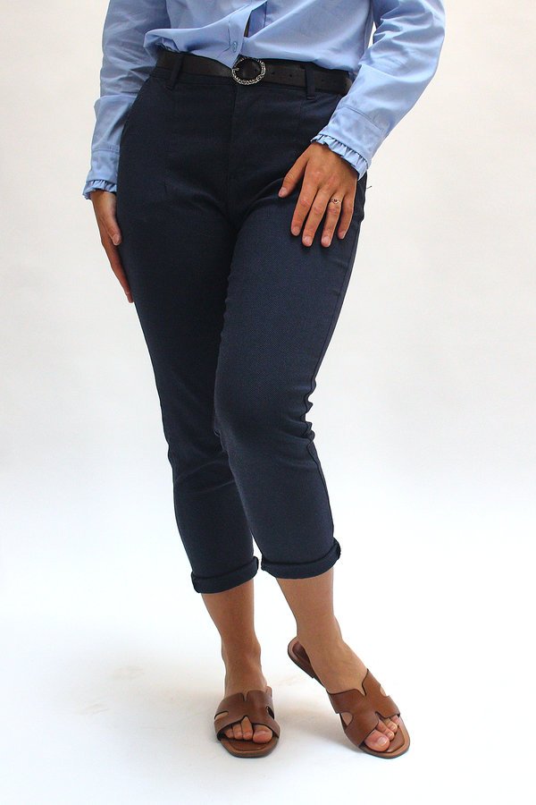 Pantalón de corte slim marino - Imagen 6